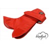 WOODLANDS RED DAXI DACHSHUND COAT - GREY SHERPA FLEECE LINING