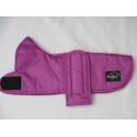 WOODLANDS CERISE DAXI DACHSHUND COAT - GREY SHERPA FLEECE LINING