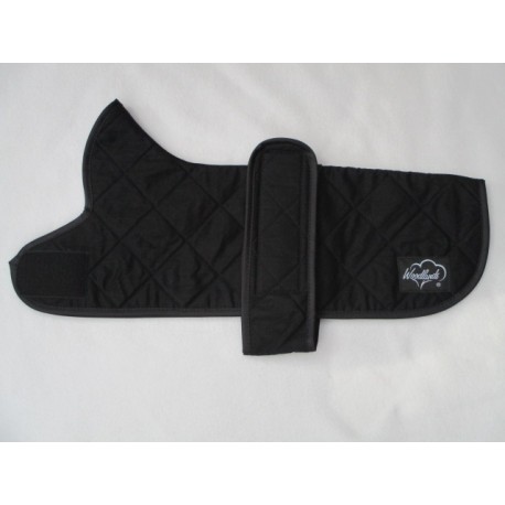 DACHSHUND COAT BLACK QUILTED DRY WAX