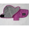 WOODLANDS CERISE DAXI DACHSHUND COAT - GREY SHERPA FLEECE LINING