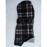 WOODLANDS GREYHOUND COAT BLACK GREY CHECKED FLEECE OUTER GREY FLEECE LINED